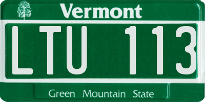 VT license plate LTU113