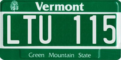 VT license plate LTU115