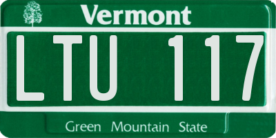 VT license plate LTU117