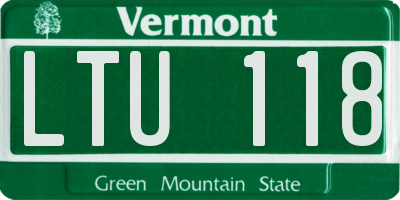 VT license plate LTU118
