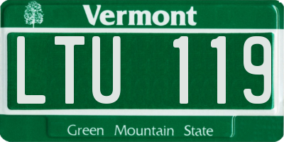 VT license plate LTU119