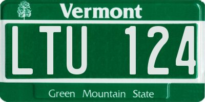 VT license plate LTU124