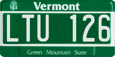 VT license plate LTU126