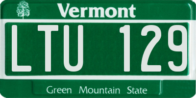 VT license plate LTU129