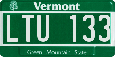 VT license plate LTU133