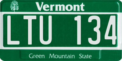 VT license plate LTU134