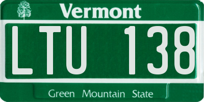 VT license plate LTU138