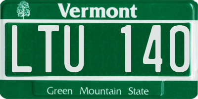 VT license plate LTU140