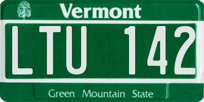 VT license plate LTU142