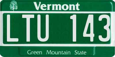 VT license plate LTU143