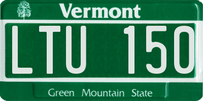 VT license plate LTU150