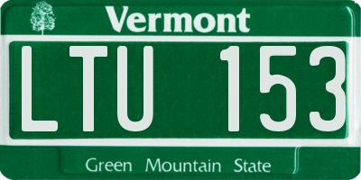 VT license plate LTU153