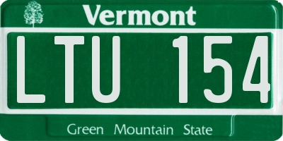 VT license plate LTU154