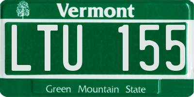 VT license plate LTU155