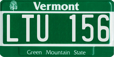 VT license plate LTU156