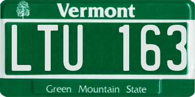 VT license plate LTU163
