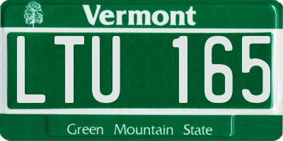 VT license plate LTU165