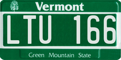 VT license plate LTU166