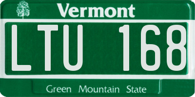 VT license plate LTU168