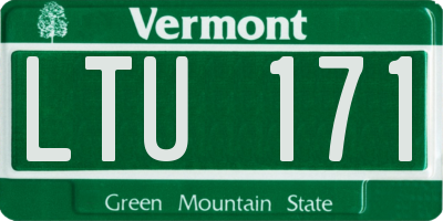 VT license plate LTU171