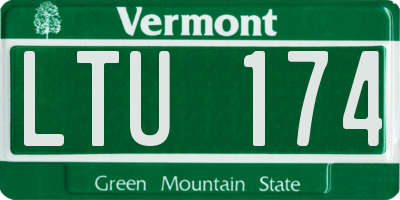 VT license plate LTU174