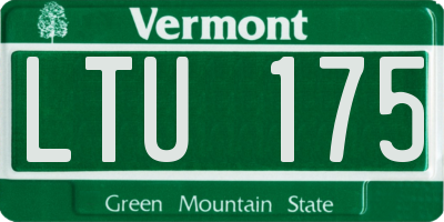 VT license plate LTU175