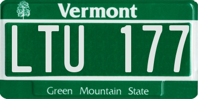 VT license plate LTU177