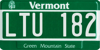 VT license plate LTU182