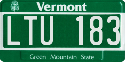 VT license plate LTU183