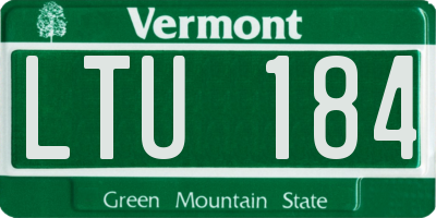 VT license plate LTU184