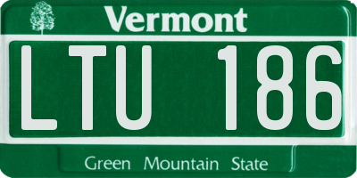 VT license plate LTU186
