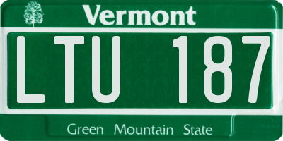 VT license plate LTU187