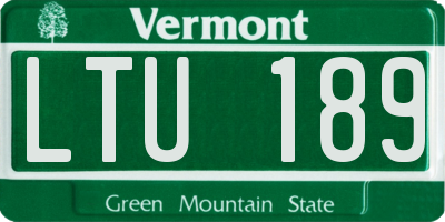 VT license plate LTU189