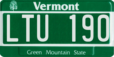 VT license plate LTU190