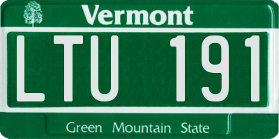 VT license plate LTU191