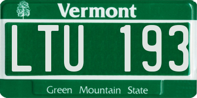 VT license plate LTU193
