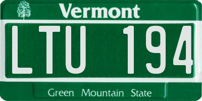 VT license plate LTU194
