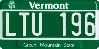 VT license plate LTU196