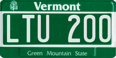 VT license plate LTU200