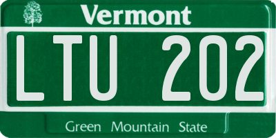 VT license plate LTU202