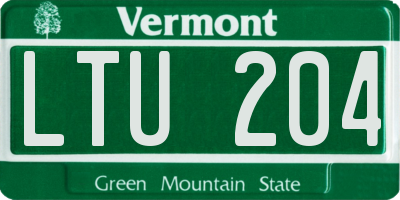 VT license plate LTU204