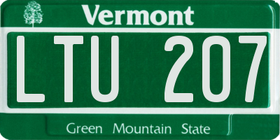 VT license plate LTU207