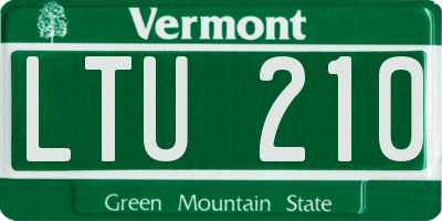 VT license plate LTU210