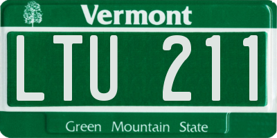 VT license plate LTU211