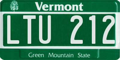 VT license plate LTU212
