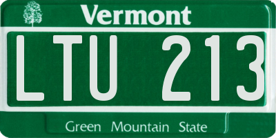 VT license plate LTU213