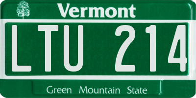 VT license plate LTU214
