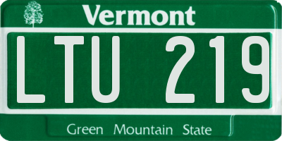 VT license plate LTU219