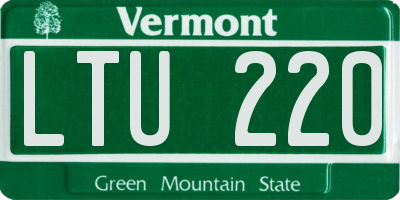 VT license plate LTU220