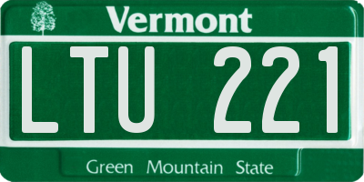 VT license plate LTU221